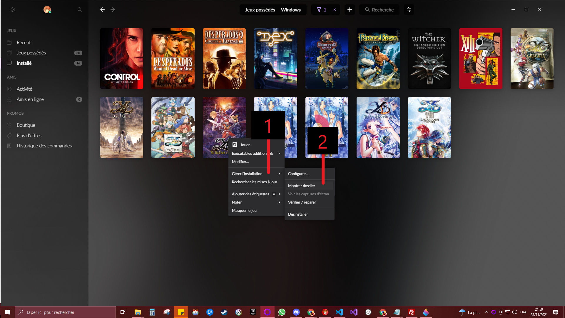 Recupération du chemin du jeux