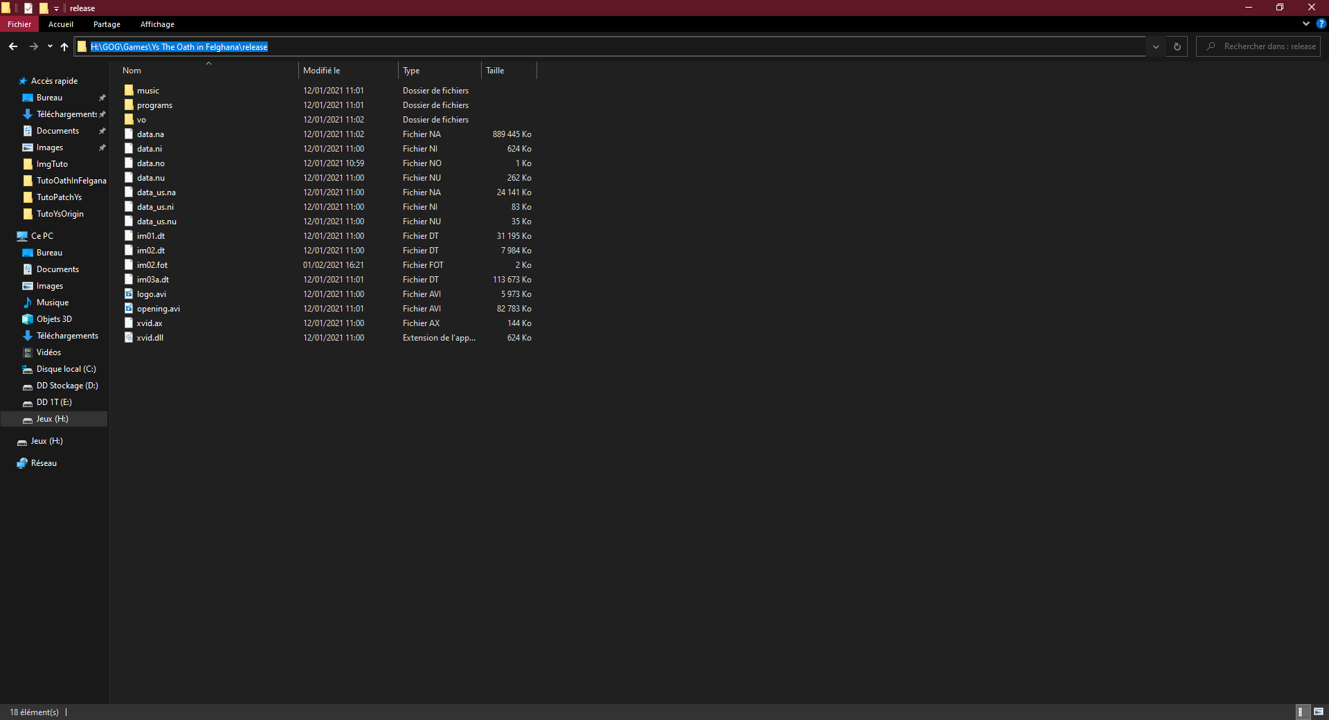 Recupération du chemin du jeux