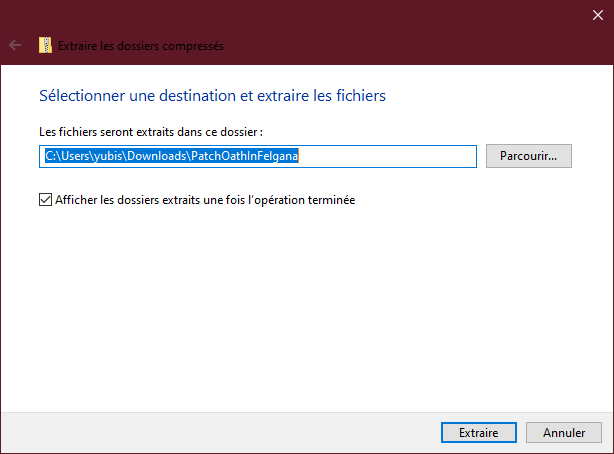 Recupération du chemin du jeux