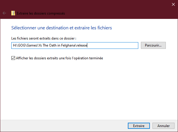 Recupération du chemin du jeux