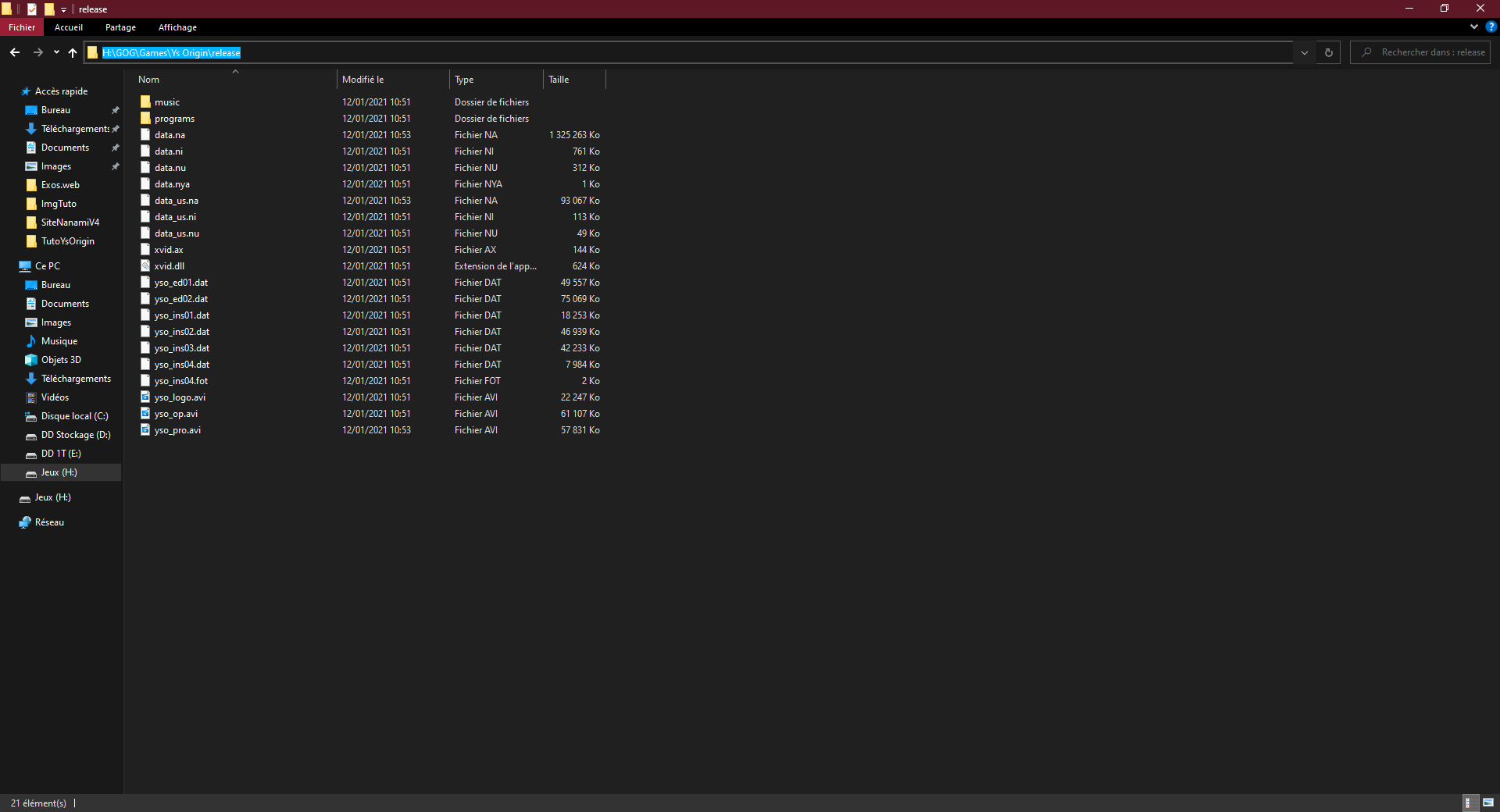 Recupération du chemin du jeux