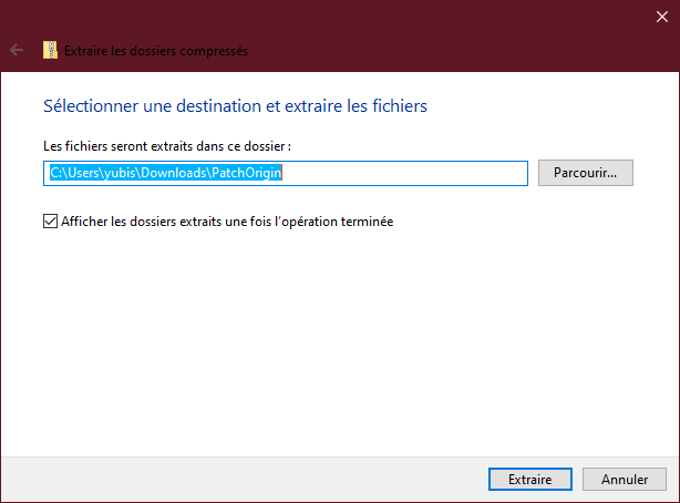 Recupération du chemin du jeux